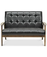 Caden Mid-Century Faux Leather Loveseat