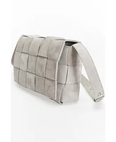 Women's Woven Suede Shoulder Bag