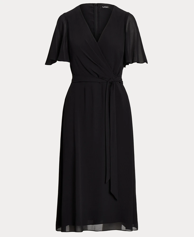 Lauren Ralph Women's Belted Georgette Dress