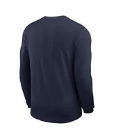 Jordan Men's Navy North Carolina Tar Heels 2025 Sideline Coach Uv Performance Long Sleeve T-Shirt