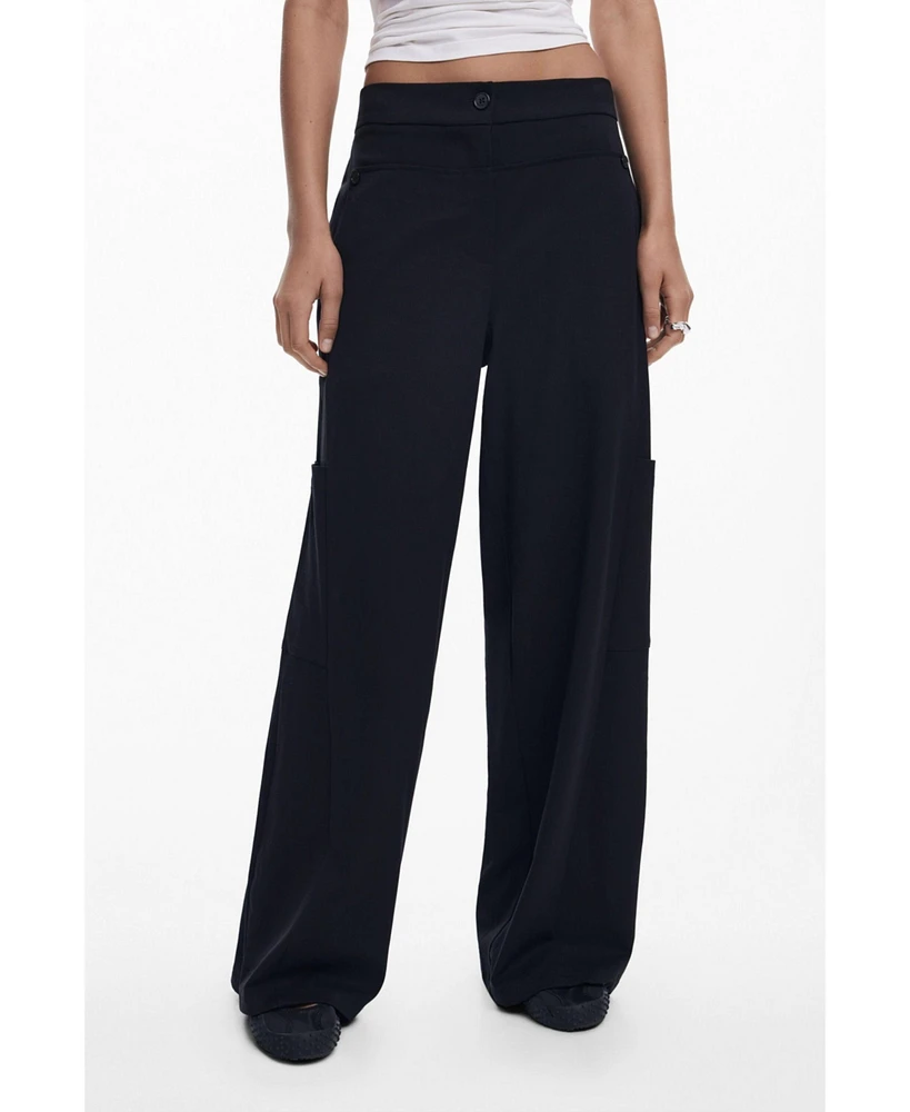 Desigual Women's Straight plain tailor trousers