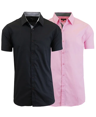 Galaxy By Harvic Men's 2-Pack Slim Fit Button-Down Shirt