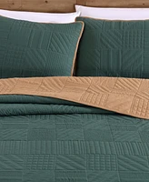 Eddie Bauer Solid Washed Microfiber Reversible 3-Pc. Quilt Set