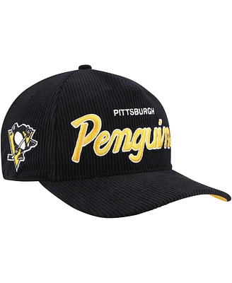 '47 Brand Men's Black Pittsburgh Penguins Crosstown Corduroy Hitch Adjustable Hat