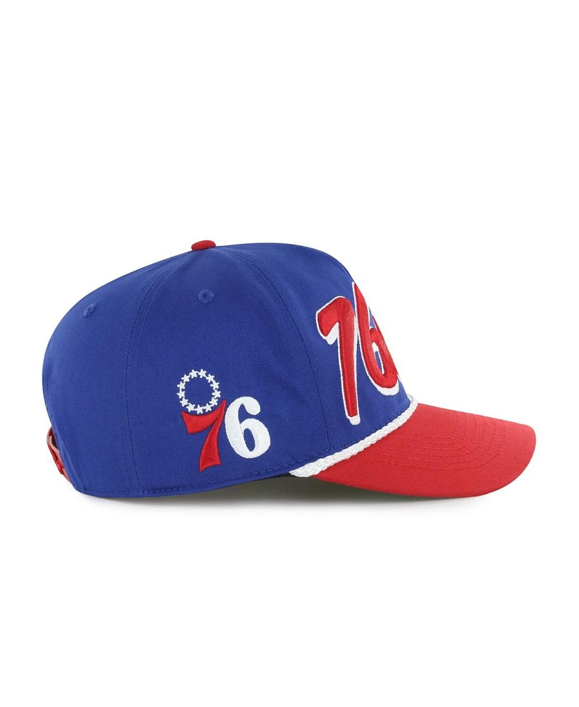 '47 Brand Men's Royal/Red Philadelphia 76ers Drop Shadow Rope Hitch Adjustable Hat
