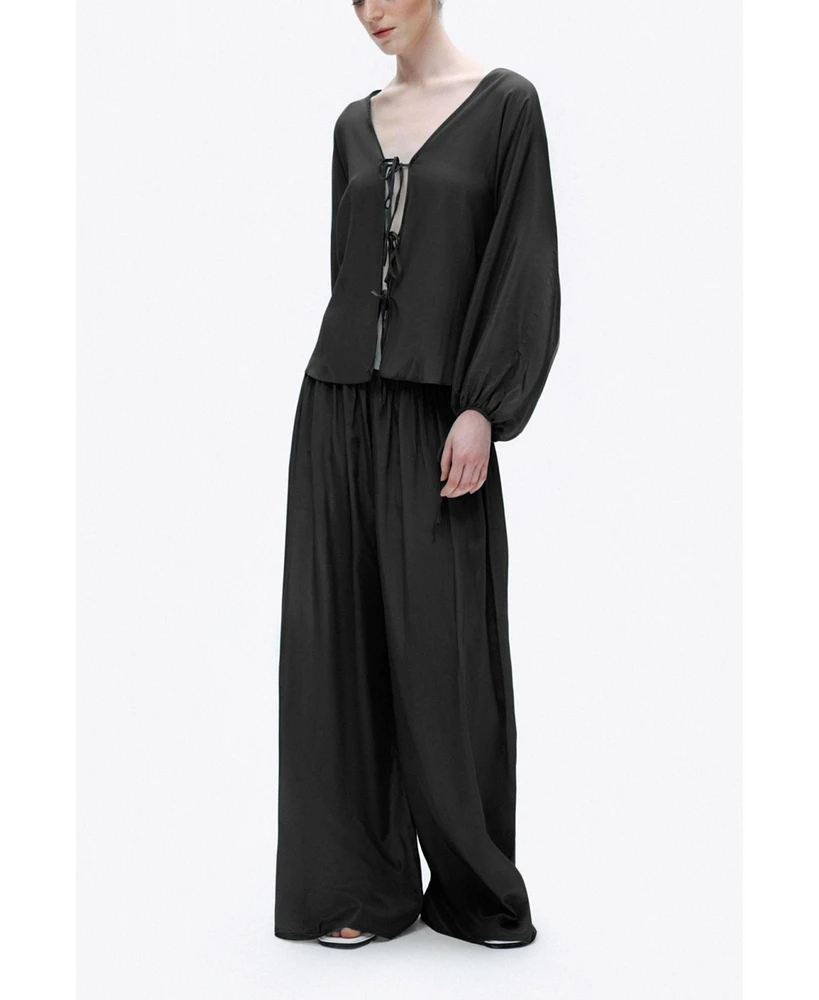 Nocturne Women's Beaded Embroidered Shirt