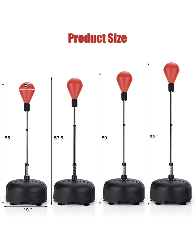 Adjustable Freestanding Punching Bag with Boxing Gloves