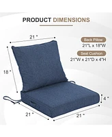 Aoodor 21x21 Inch Outdoor Deep Seat Cushion Set with Adjustable Straps and Waterproof