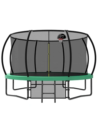 Streamdale Furniture 12FT Kids Trampoline with Net & Ladder