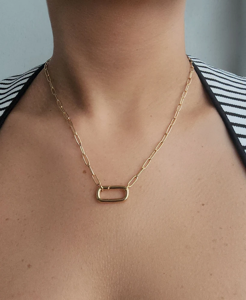Adornia Gold Plated Lock Pendant Necklace
