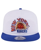 New Era Men's White/Blue New York Knicks Hardwood Two-Tone Golfer Adjustable Hat