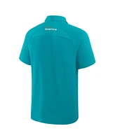 Fanatics Men's Aqua Miami Dolphins Back Around Raglan Polo Shirt