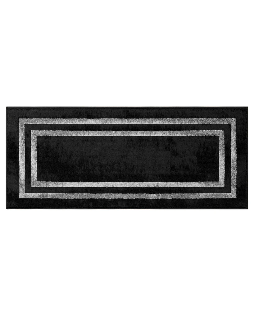 Jean Pierre Double Line Border Tufted - Machine Washable Runner Rug