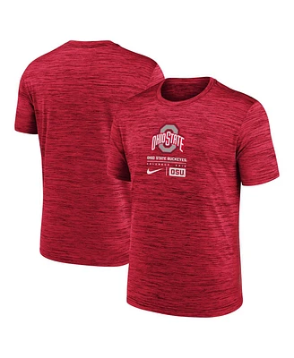 Nike Men's Scarlet Ohio State Buckeyes Campus Center Block Velocity Performance T-Shirt