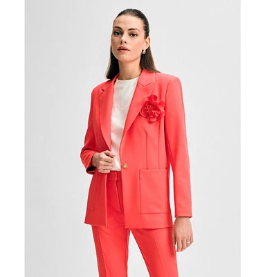 Isaac Mizrahi Women's Blazer with Detachable Flower Pin