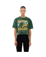 New Era Women's Green Bay Packers Cropped Boxy Sport Classics Mineral Wash T-Shirt