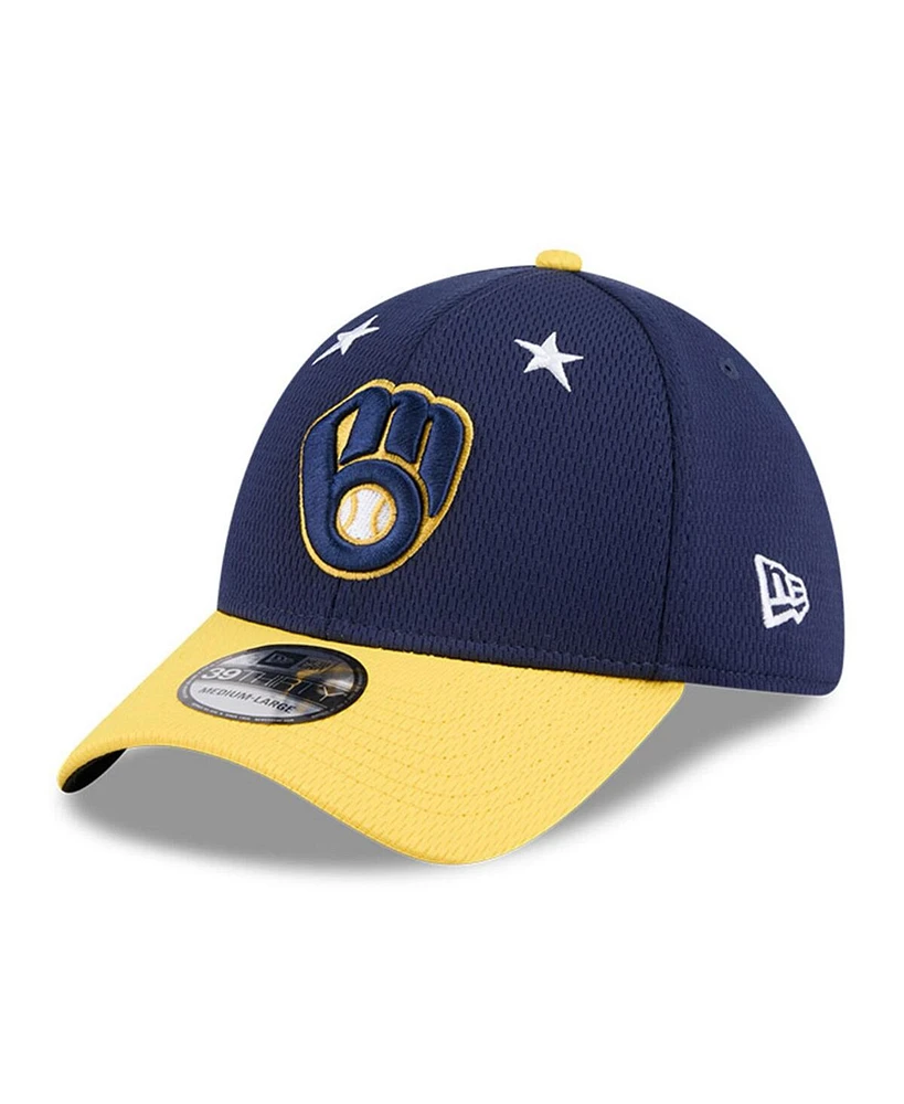 New Era Men's Navy/Gold Milwaukee Brewers 2025 Mlb All-Star Game 39THIRTY Flex Hat