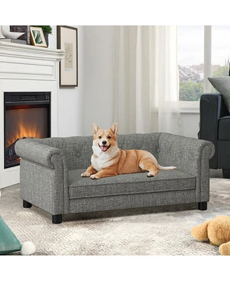 Streamdale Furniture Elegant Linen Dog Sofa Bed - Light Grey