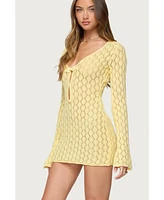 Edikted Women's Brie Cut Out Crochet Mini Dress