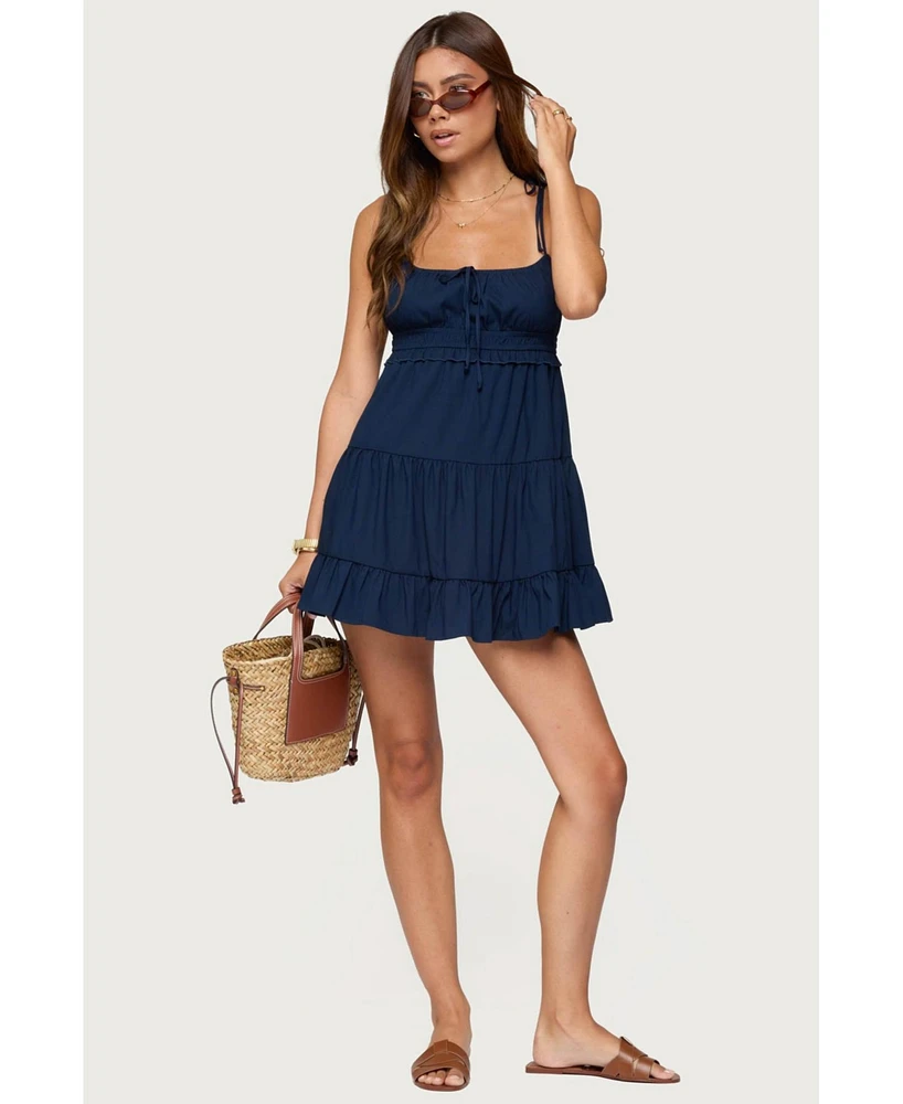 Edikted Women's Sontana Ruched Tiered Mini Dress