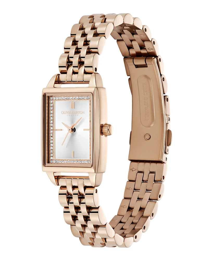 Olivia Burton Women's Quartz Carnation Gold-Tone Stainless Steel Bracelet Watch 25.5mm x 20.5mm