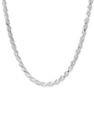 24" Rope Chain Necklace in Sterling Silver