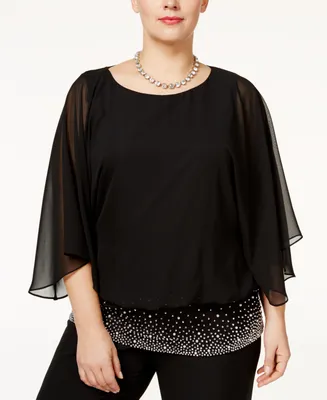 Msk Plus Embellished Chiffon Blouse