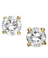 Giani Bernini 18k Gold and Sterling Silver Earrings, Round Cubic Zirconia Studs (1/2 ct. t.w.)