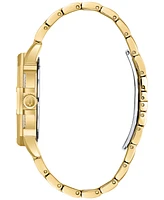 Bulova Men's Crystal Accented Gold-Tone Stainless Steel Bracelet Watch 43mm