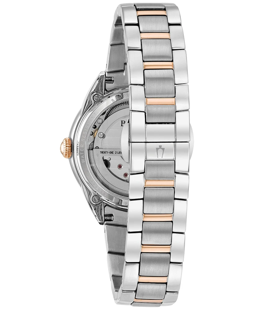 Bulova Women's Automatic Diamond Accent Two-Tone Stainless Steel Bracelet Watch 34mm 98P170