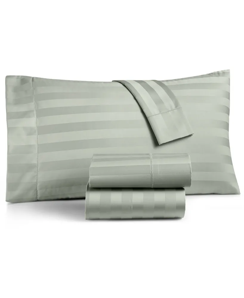Last Act! Charter Club 1.5" Stripe 550 Thread Count 100% Cotton 4-Pc. Sheet Set, Queen, Exclusively at Macy's