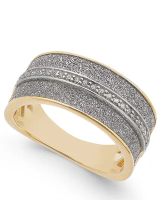 Diamond Glitter Ring (1/8 ct. t.w.) in 14k Gold-Plated Sterling Silver