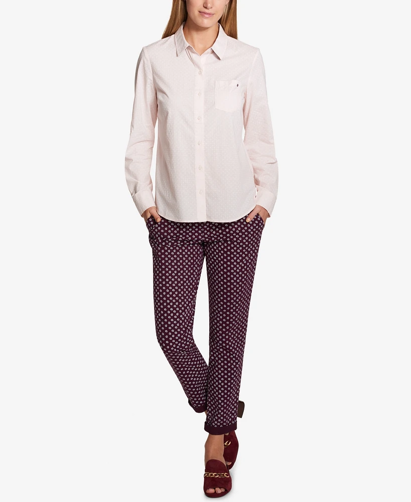 Tommy Hilfiger Women's Cotton Pinstripe Button-Down Shirt
