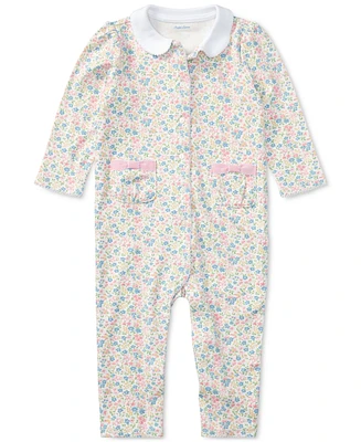 Polo Ralph Lauren Baby Girls Floral Print Cotton Coverall