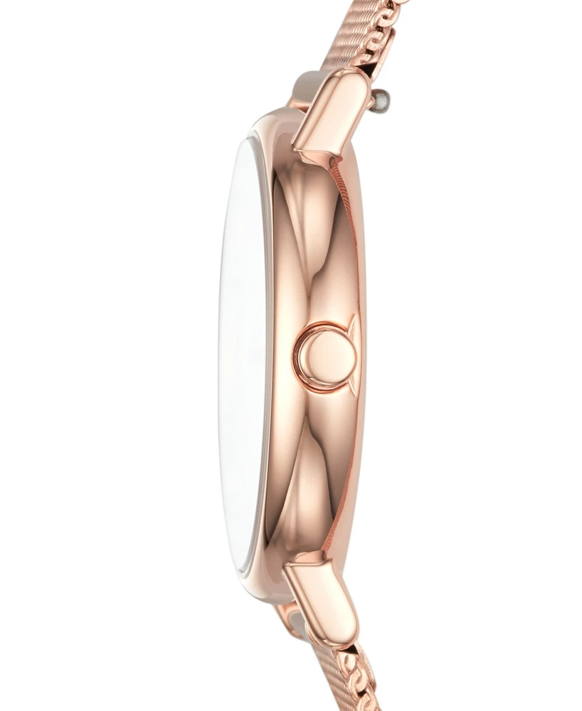 Skagen Women's Signatur Slim Rose Gold-Tone Stainless Steel Mesh Bracelet Watch 30mm