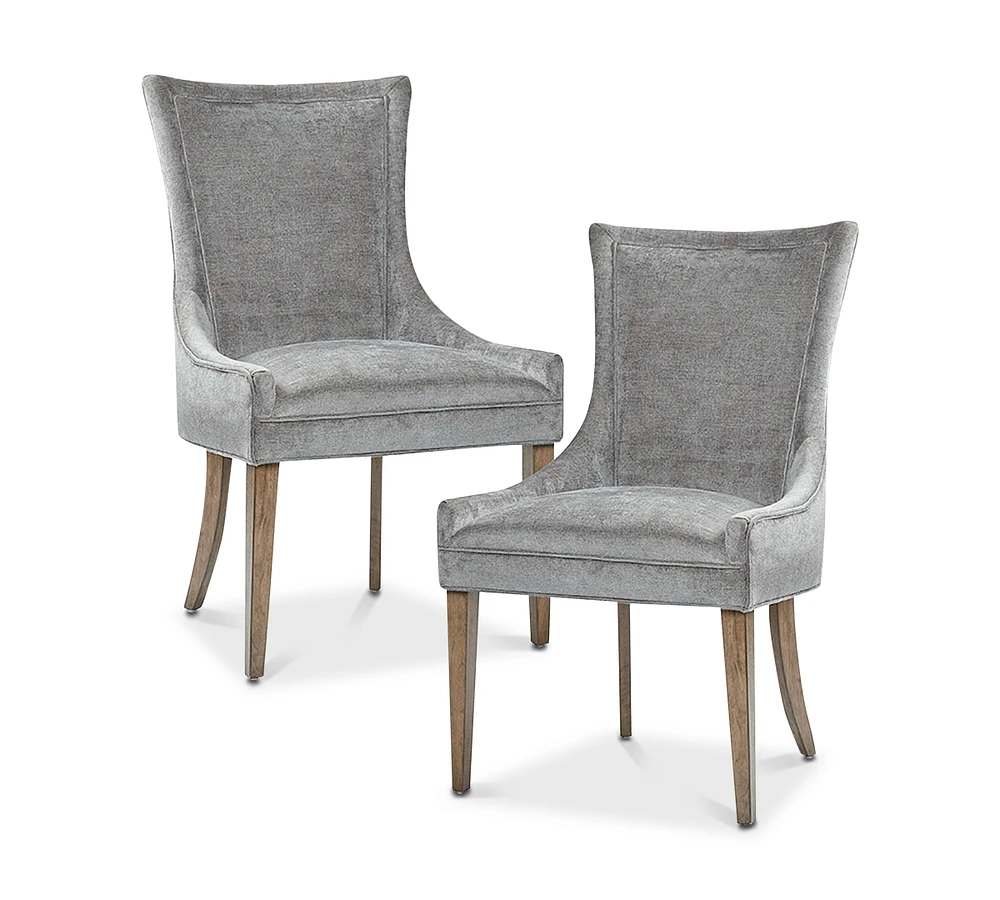 Madison Park Signature Ultra Traditional Fabric Upholstered Swoop Back Dining Side Chair, Set of 2