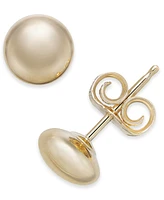 14k Gold Earrings, Flat Ball Stud (5mm)