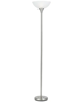 Cal Lighting 3-Way Metal Torchiere Lamp with Glass Shade