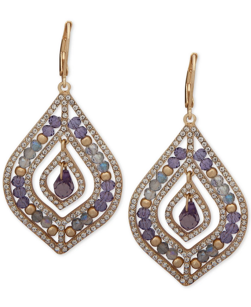 lonna & lilly Pave Stone Beaded Chandelier Earrings