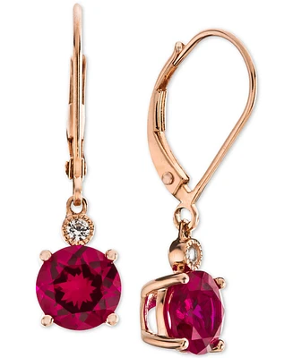 Lab-Grown Sapphire (2-7/8 ct. t.w.) & White Accent Drop Earrings Sterling Silver (Also Available Ruby)