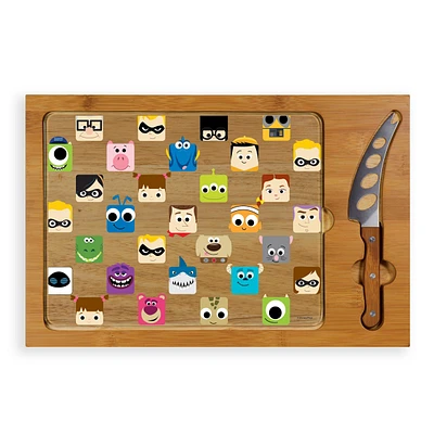 Toscana by Picnic Time Disney's Pixar Collection Icon Glass Top Serving Tray & Knife Set