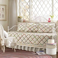 Laura Ashley Ruffle Garden Appliqued Diamond Quilt Sets