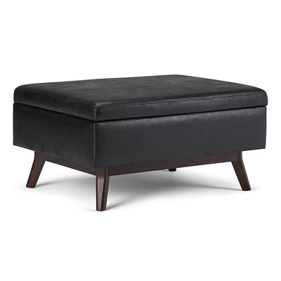Owen Mid Century Modern Rectangle Coffee Table Storage Ottoman