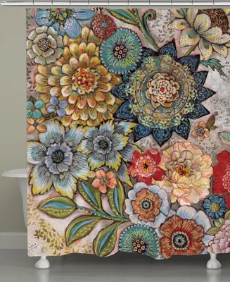 Laural Home Boho Bouquet Shower Curtain, 71" x 72"