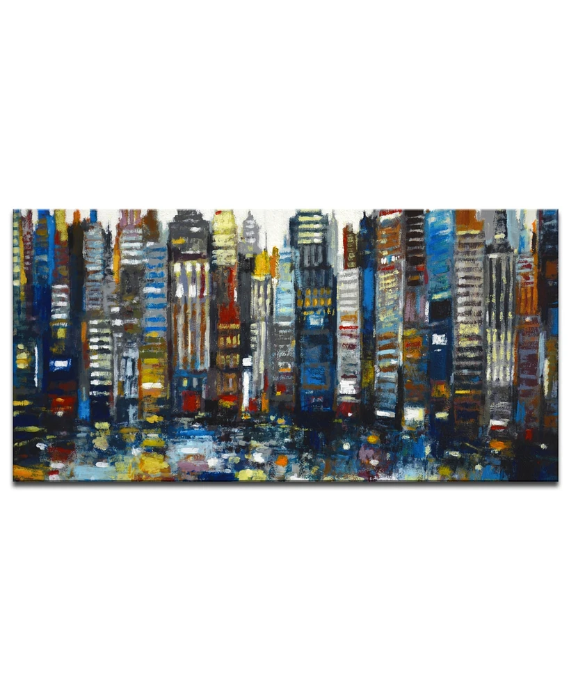 Ready2HangArt, 'Big City' Abstract Canvas Wall Art, 30x60"