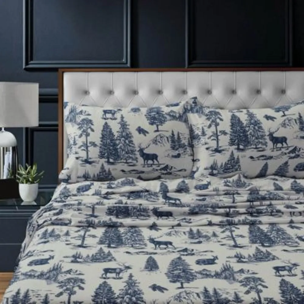 Tribeca Living Mountain Toile Heavyweight Flannel Sheet Sets