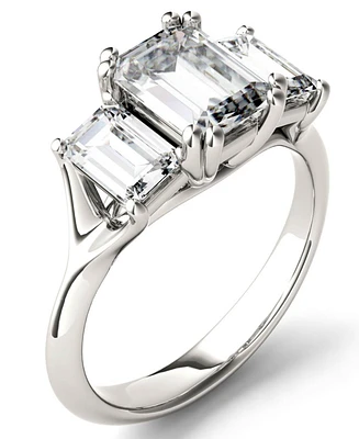 Moissanite Emerald Three Stone Ring (2-9/10 ct. tw.) 14k White Gold