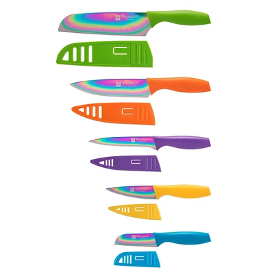 Tomodachi Titanium 10-Pc. Knife Set with 5 Matching Blade Guards