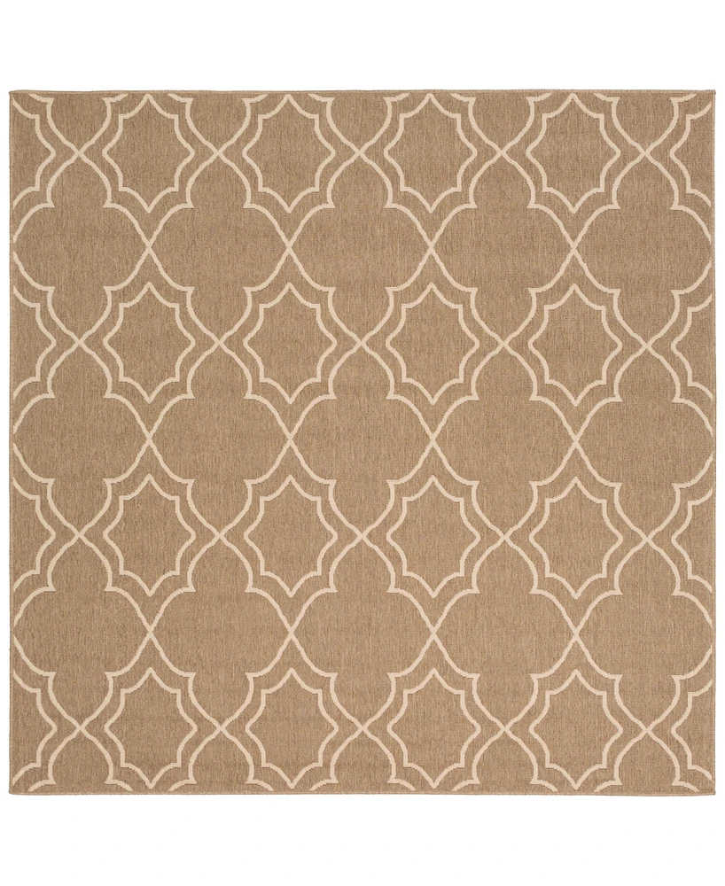 Livabliss Alfresco Alf-9587 Camel 7'3" Square Area Rug, Indoor/Outdoor