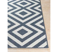 Livabliss Alfresco Alf-9657 Charcoal 2'3" x 11'9" Runner Area Rug, Indoor/Outdoor